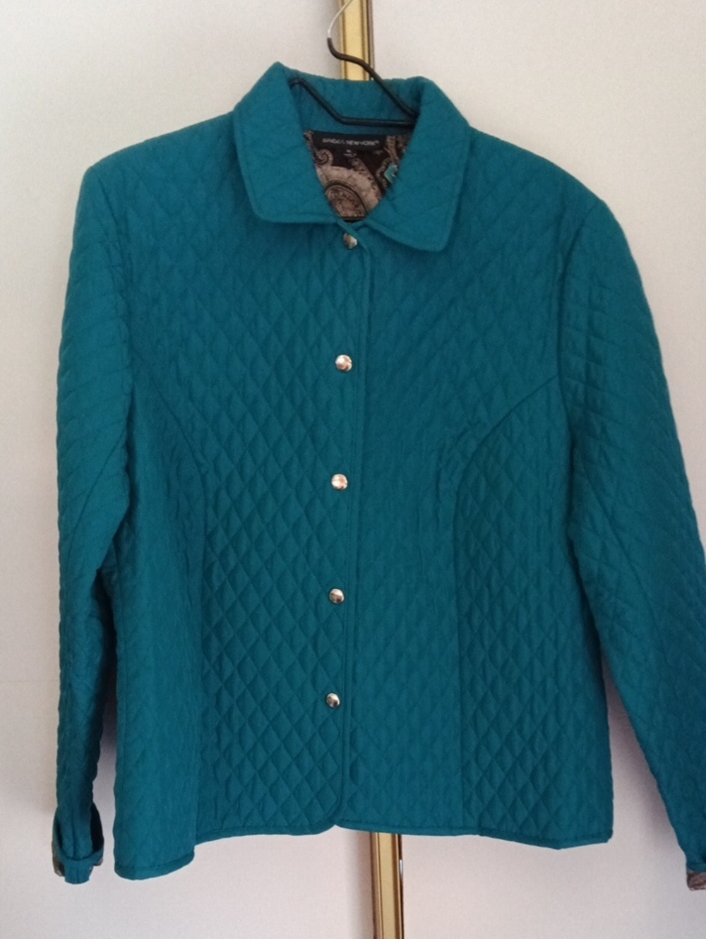 Briggs New York Teal Quilted Button-Front Jacket